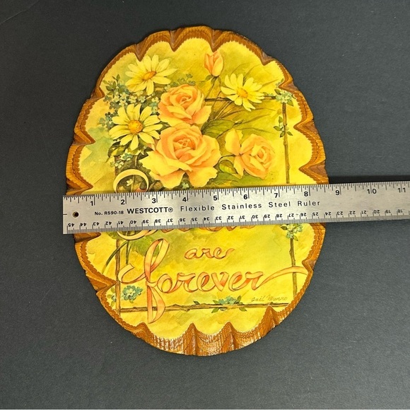 SISTERS are Forever by Gail Munro DeCoupage Wood Oval Plaque Wall Hanging - Picture 8 of 9